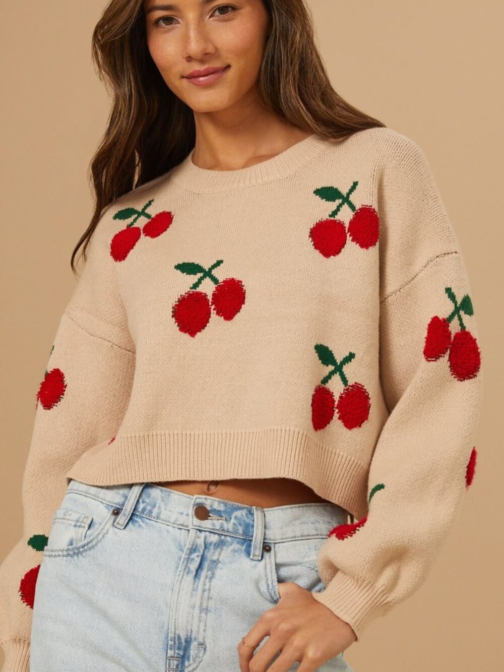 NWT Altar'd State Women's Charli Cherry Sweater Size Small